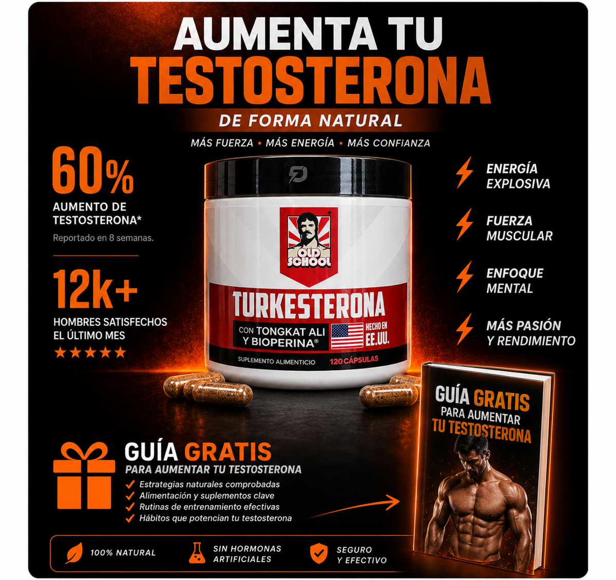 TURKESTERONE- Recupera y Crece más fuerte+GUÍA GRATIS para aumentar testosterona