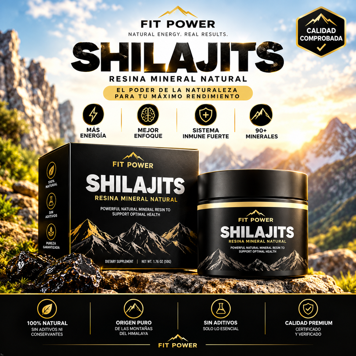 Shilajit Puro del Himalaya Premium – Aumenta tu Energía y Vitalidad